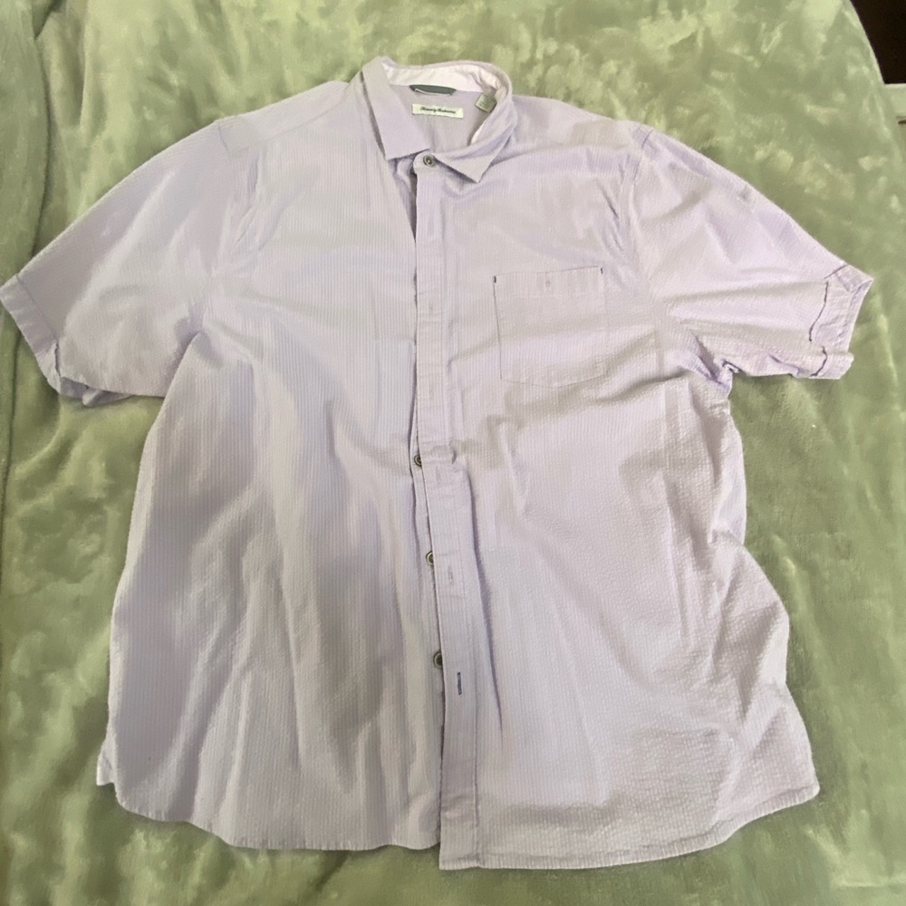 Tommy Bahama Men’s Pastel Purple Shirt 60%Cotton 38% Tencel 2% Spandex
